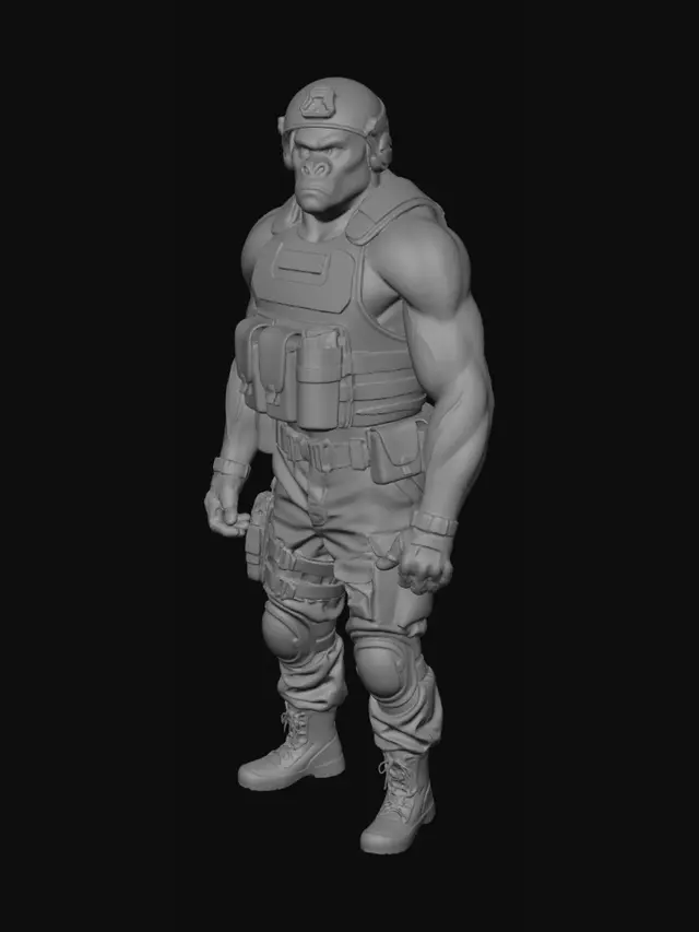 3D model for Gorilla Soldier