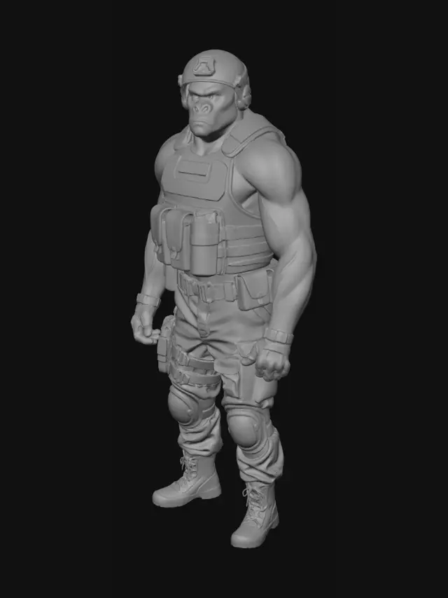 3D model for Gorilla Soldier