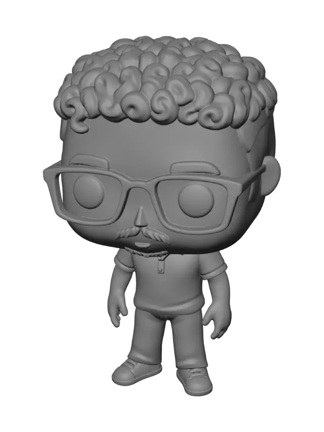 3D model for Curly Haired Funko Pop in Glass Display