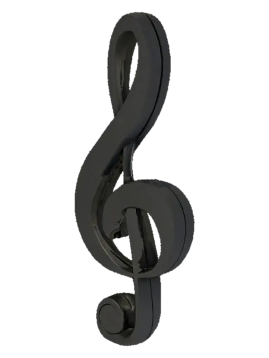 3d Music note flattened - Melody 3D model, vytvořený pomocí AI