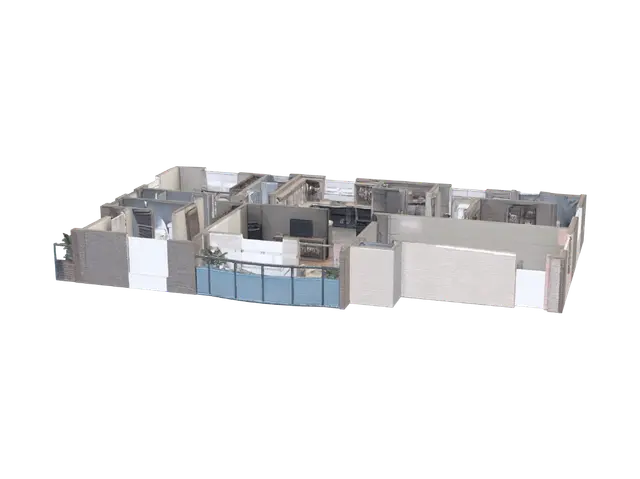 3D-модель Serene Modern Home Floor Plan - Floorplan, згенерована ШІ