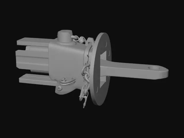 3D model for Rusty vintage winch with lever