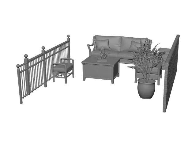 3D model for Cozy Evening Patio Lounge