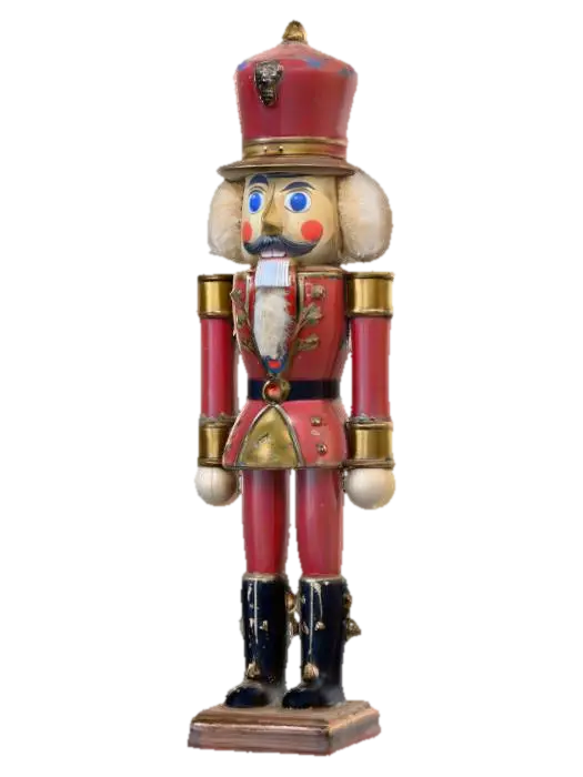 3D model for A hyper-mechanized nutcracker soldier with loose springs, chipped enamel, and a cracked internal gear-jaw exposed, #Christmas2025#