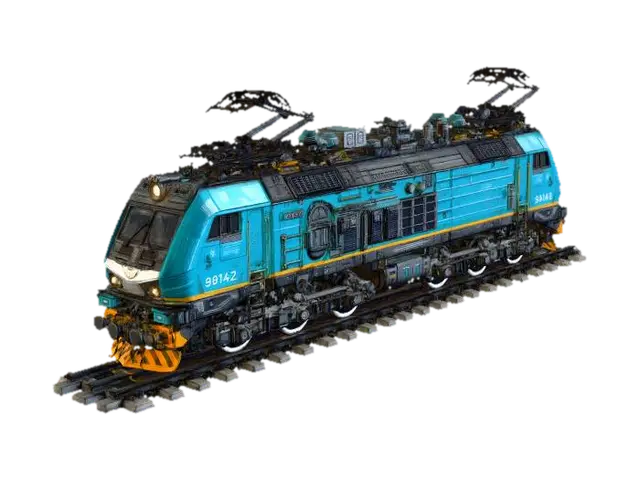 Blue Thunder on the Rails - Rail 3D model, vytvořený pomocí AI