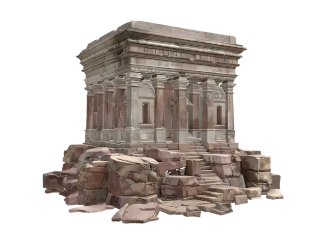 Ancient Temple - Harmony 3D model, vytvořený pomocí AI