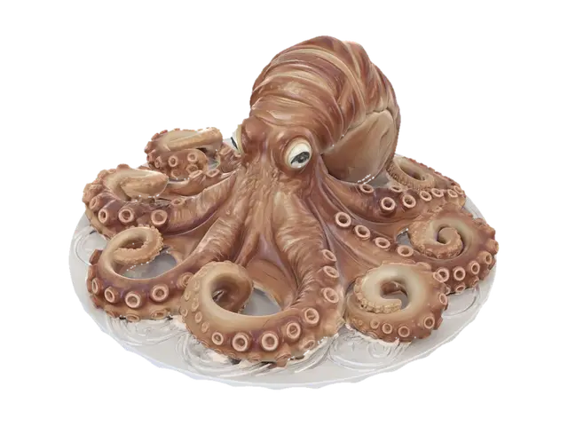 Amber Octopus 3D model, vytvořený pomocí AI
