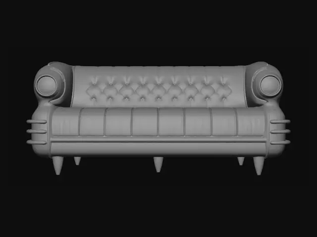 3D model for Teal and Tangerine Vintage Car Bench