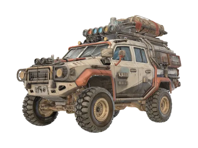 desert off-road vehicle - Rally 3D model, vytvořený pomocí AI