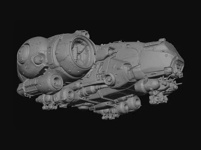 3D model for futuristic spacecraft