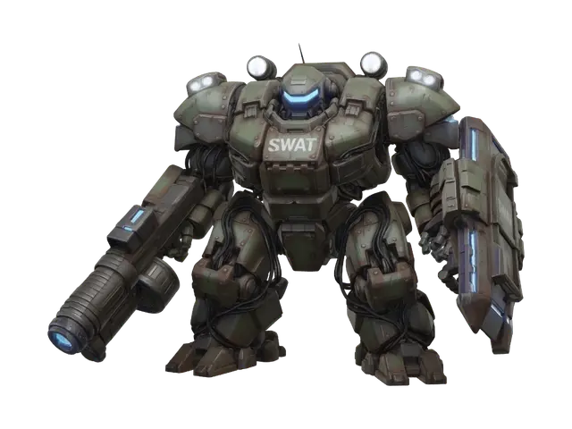 SWAT Juggernaut - Gasmask 3D model, vytvořený pomocí AI