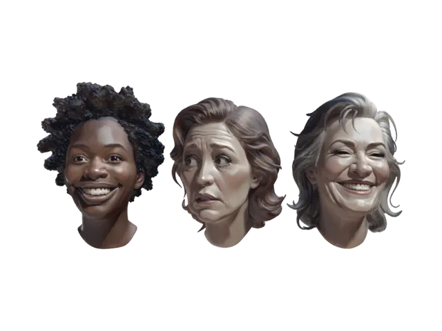 Three Generations of Joy-3D-modell, genererad av AI