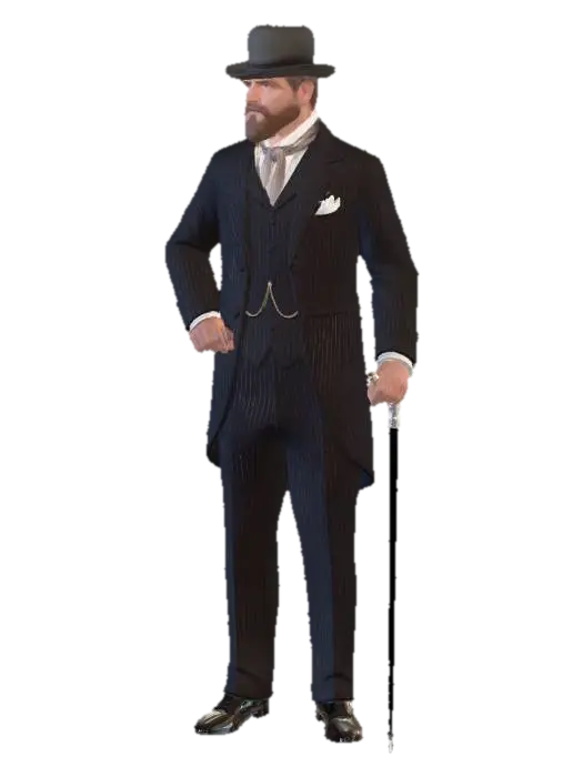 Dapper Gentleman in Pinstripes 3D model, vytvořený pomocí AI