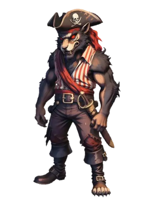 Captain Lupine - Corsair 3D model, vytvořený pomocí AI