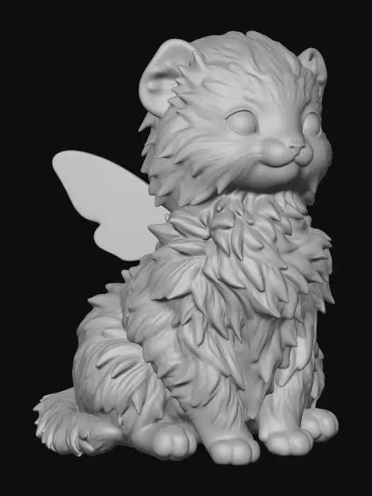 3D model for Pastel Winged Kitten