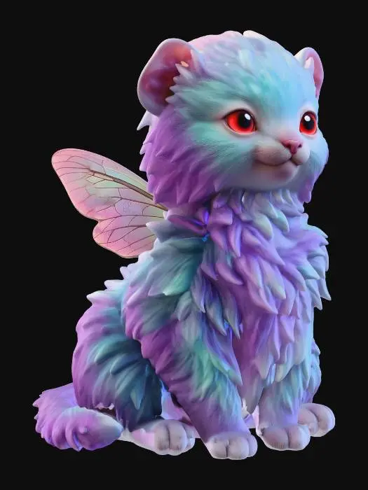 3D model for Pastel Winged Kitten