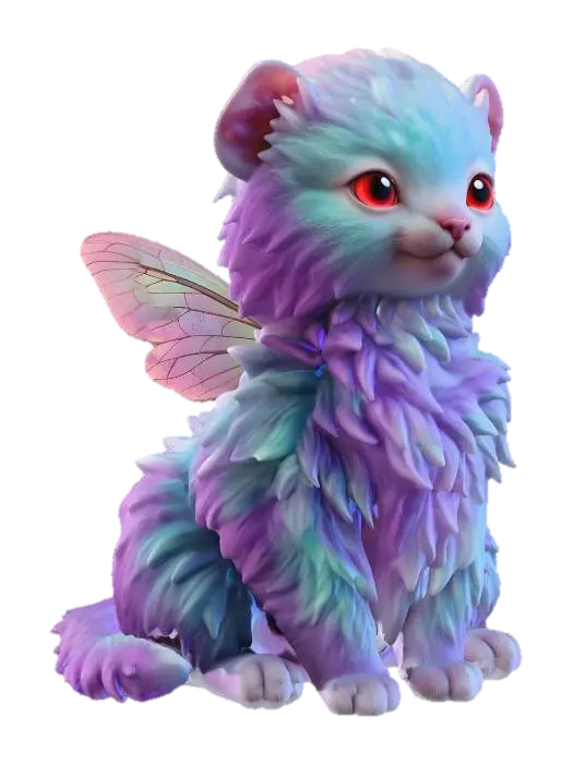 3D model for Pastel Winged Kitten