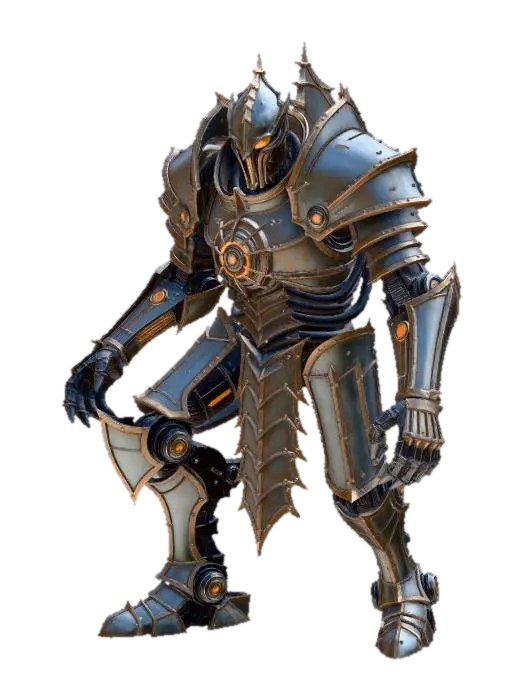 Ironbound Sentinel - Shader 3D model, vytvořený pomocí AI