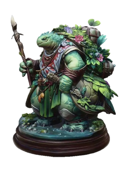 Verdant Wanderer - Druid 3D model, vytvořený pomocí AI