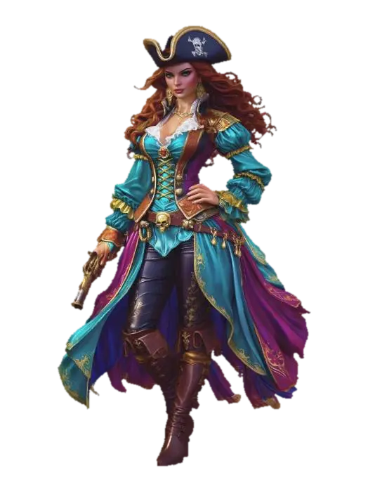 The Velvet Corsair - Cosplay 3D model, AI generated