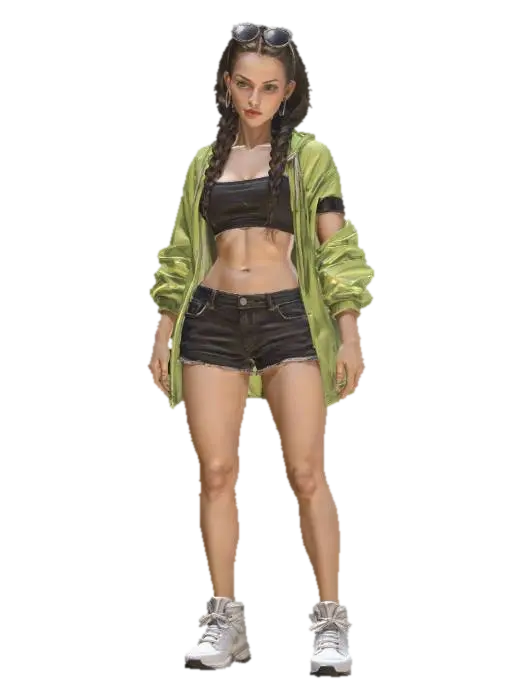 Urban Edge Woman - Gritty 3D model, vytvořený pomocí AI