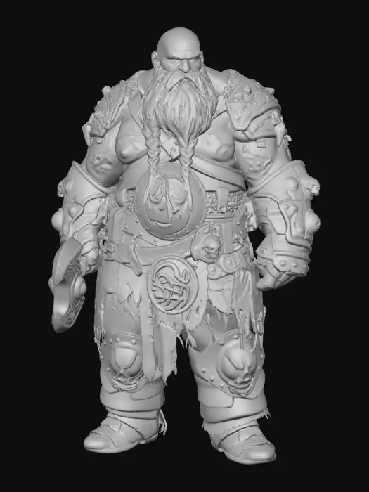 3D model for Ironbound Dwarf Warlord