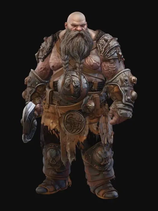 3D model for Ironbound Dwarf Warlord