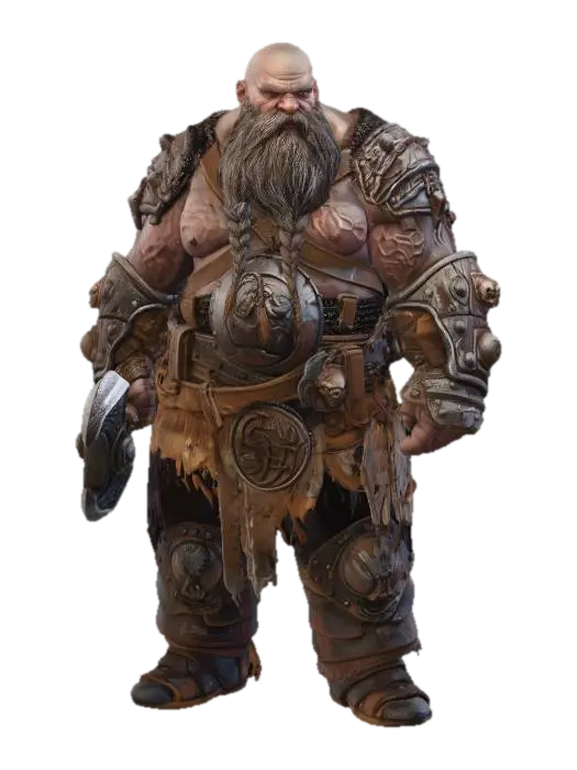3D model for Ironbound Dwarf Warlord