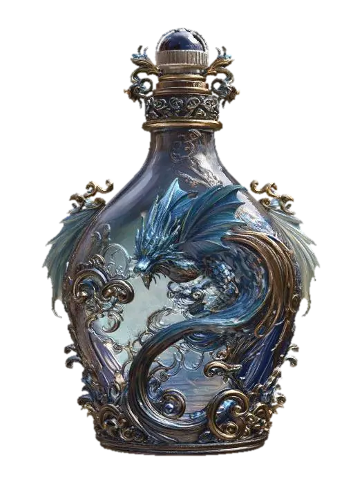 Water Dragon Potion 3D model, vytvořený pomocí AI