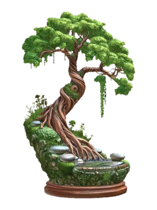 Whispering Willow of the Stone Pond - Elder 3D model, vytvořený pomocí AI