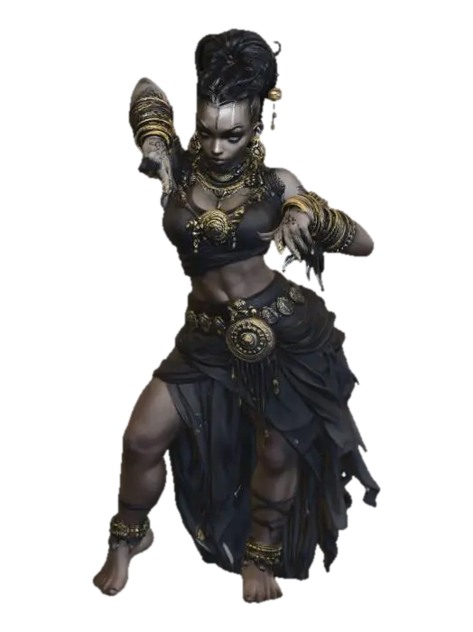 Empress of Gold and Shadow - Leader 3D model, vytvořený pomocí AI