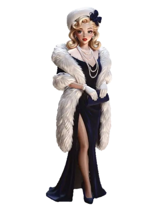 Pearls in Velvet - Pearl 3D model, vytvořený pomocí AI