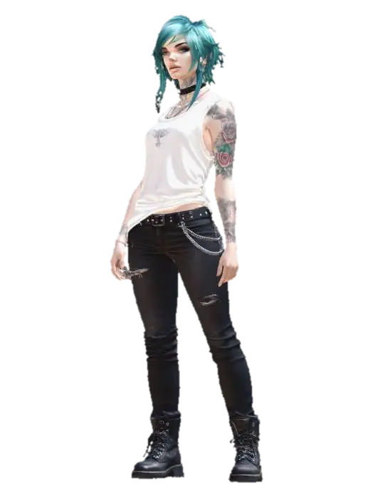 Azure Rose Rebel - Vivid 3D model, vytvořený pomocí AI
