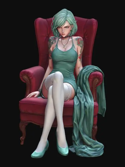 3D model for Teal Velvet Empress