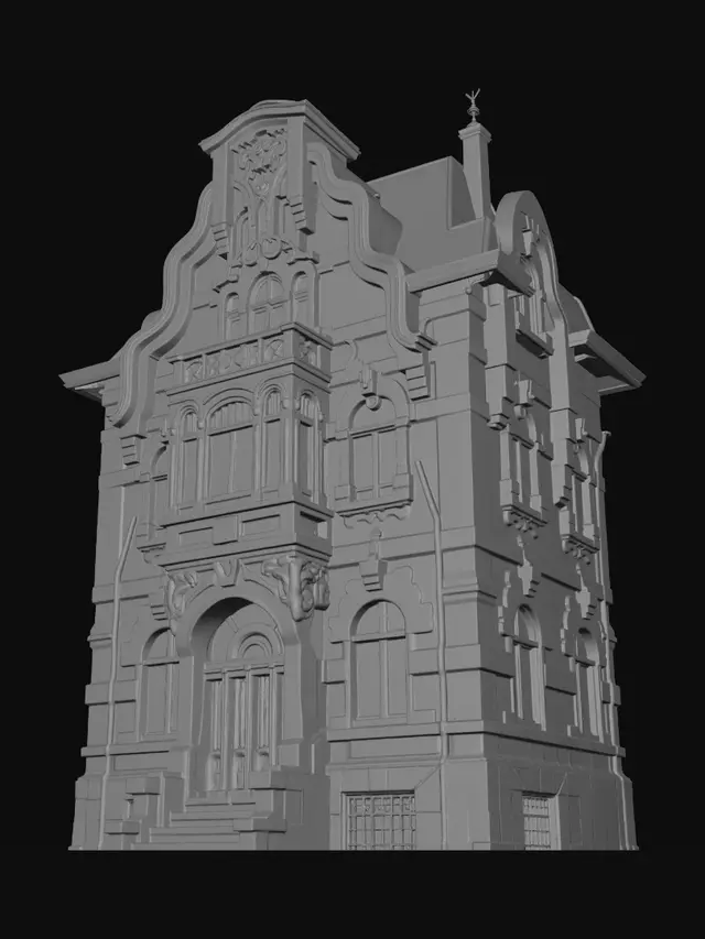 3D model for Ornate brick house