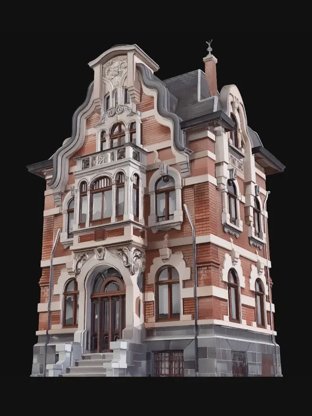 3D model for Ornate brick house