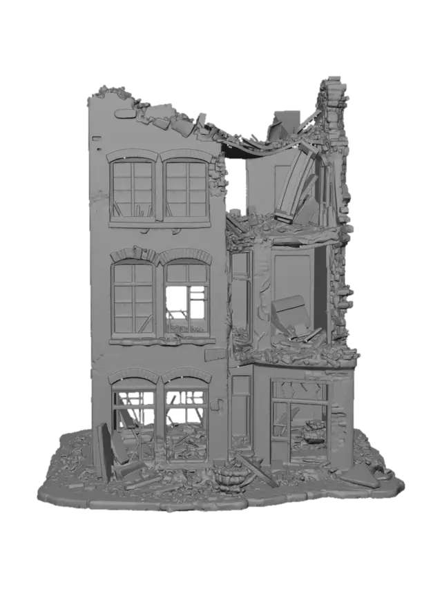 3D model for Ruins of a Red Brick Building
