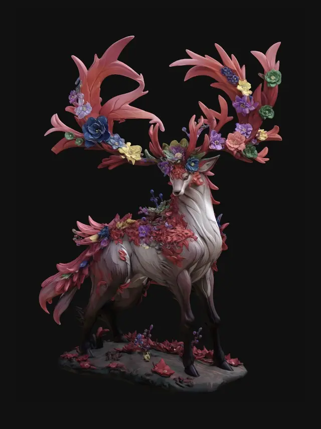 3D model for Floral Crowned Stag