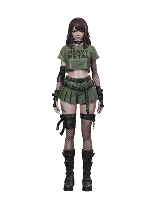 Heavy Metal Rebel - Band 3D model, vytvořený pomocí AI