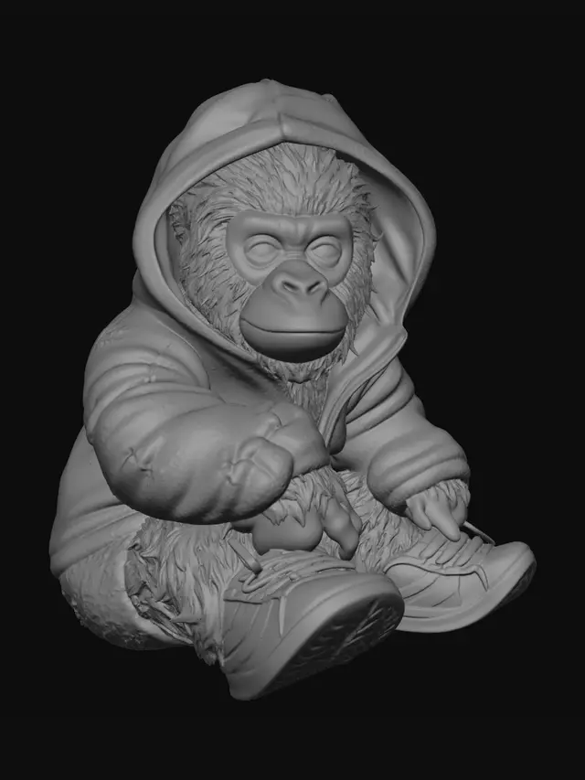 3D model for Blue Hoodie Gorilla