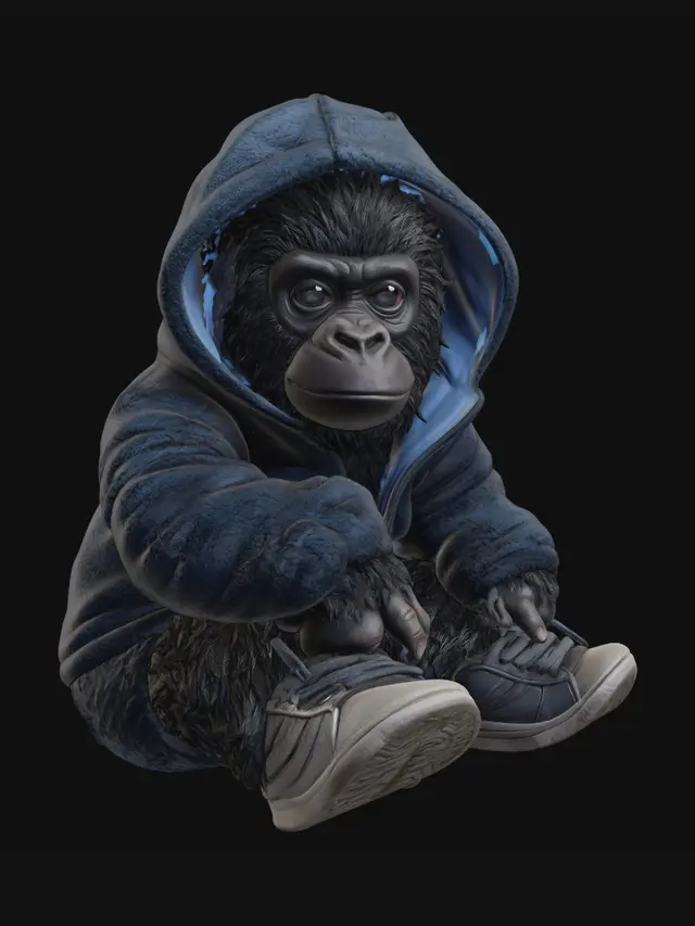 3D model for Blue Hoodie Gorilla