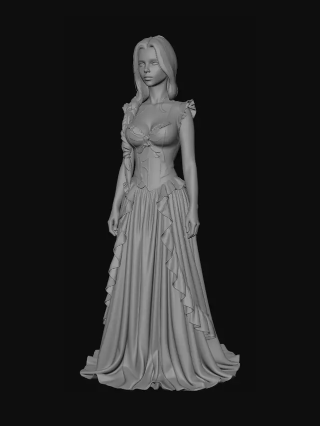 3D model for Woman Dressed White