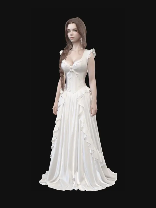 3D model for Woman Dressed White