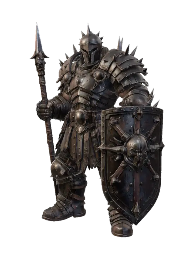 Spiked Iron Knight - Metal 3D-model, gegenereerd door AI