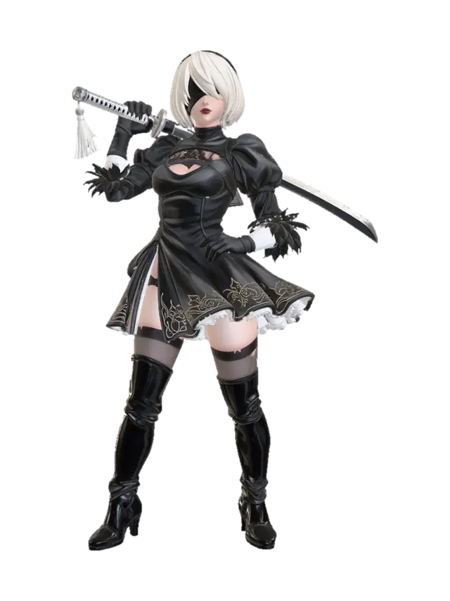 Masked Warrior Woman 3D model, vytvořený pomocí AI