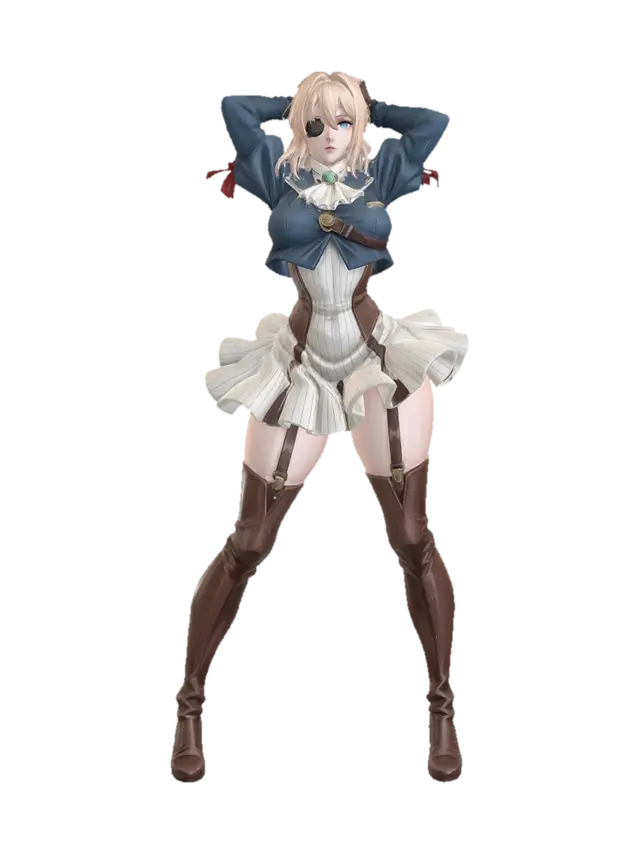Gilded_Garter_Girl - Pinup 3D model, vytvořený pomocí AI