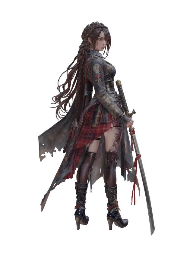 Fantasy Warrior - Hero 3D model, vytvořený pomocí AI