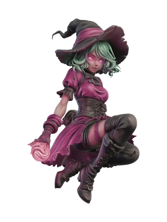 Witch of the Pink Storm - Ceremony 3D model, vytvořený pomocí AI