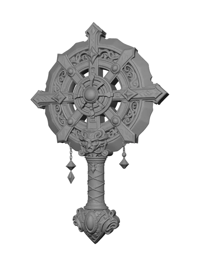 3D model for Celestial Crossstaff with the Gemmed Wheel