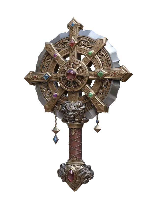 3D model for Celestial Crossstaff with the Gemmed Wheel